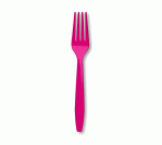 Hot Magenta Premium Plastic Forks 24 pcs/pkt